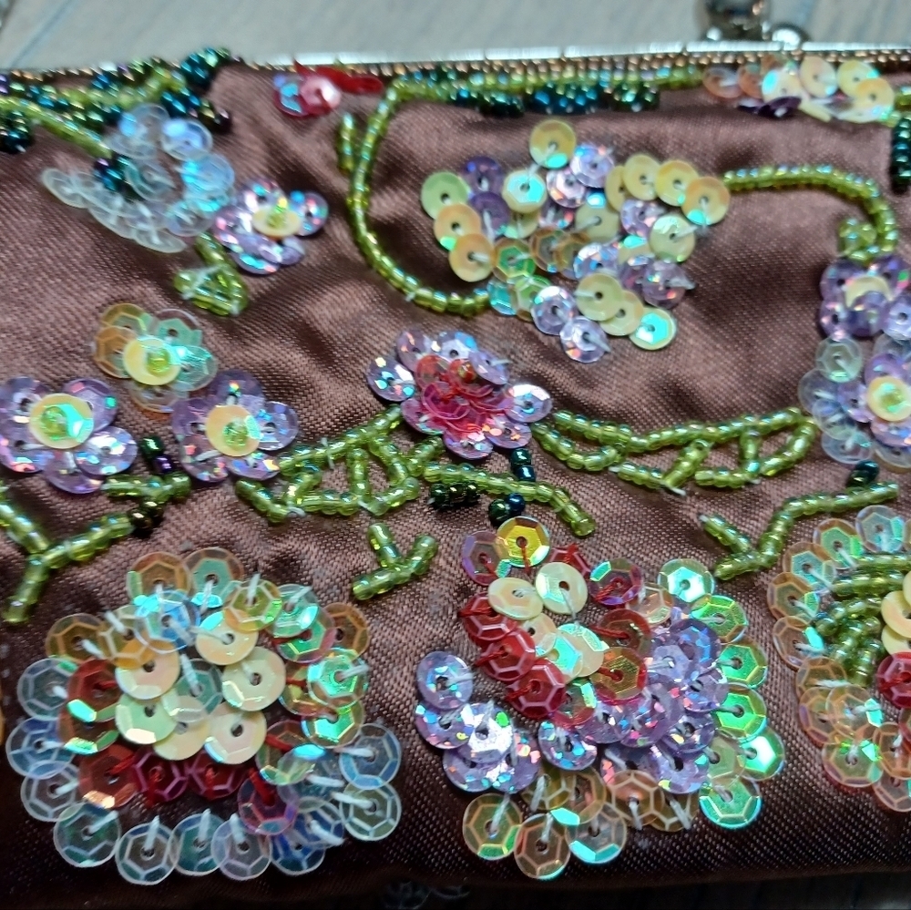 Gorgeous, Unique Vintage Max Mayer Sequin & Bead Clutch/Shoulder Bag - Picture 2 of 8